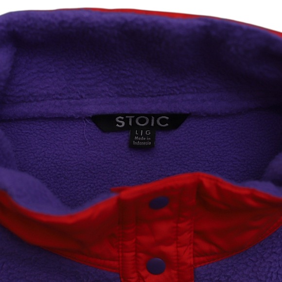 Stoic Color block Snap Neck Fleece Pullover Jacket Mens L STM051 - Picture 4 of 14